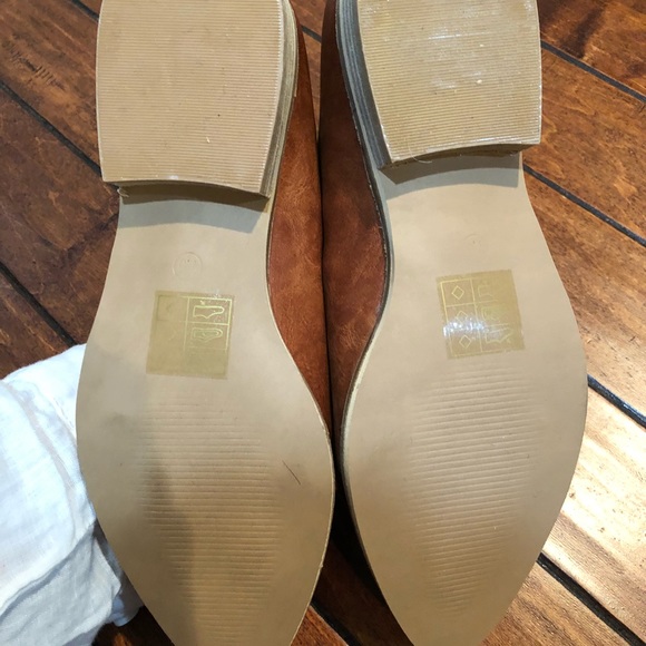 Cognac distressed leather shoes. Modern style - Picture 3 of 5